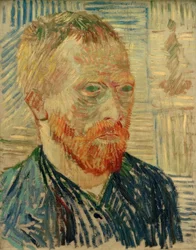 Auto-retrato com xilogravura japonesa